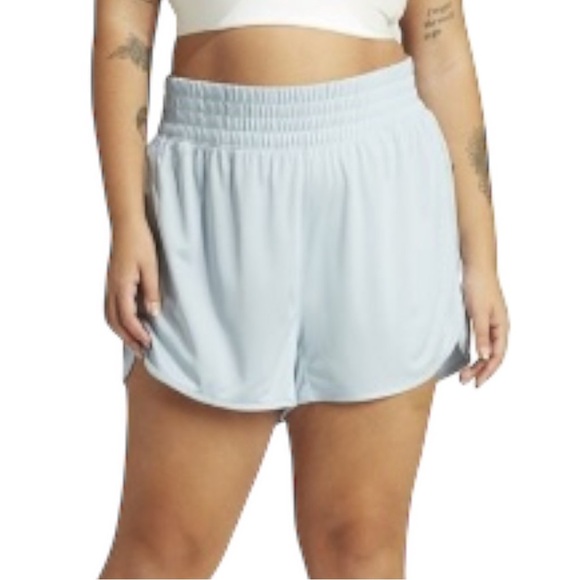 adidas Pacer Training Shorts Women’s 2X NWT 3” High Rise Light Blue - Picture 1 of 7